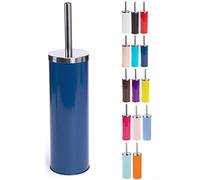 MSV Stainless Steel Toilet Brush, Stainless-Steel, Dark Blue, 30 x 20 x 15 cm