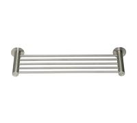 MSV Stainless Steel Wall-Mounted Towel Rail with 5 Hooks, Silver