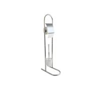 MSV Toilet Brush Set With Stand, Silver