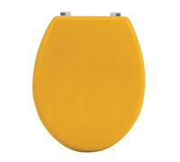 MSV Toilet seat MDF wooden core saffron yellow hinges made of stainless steel-high stable quality, Engineered Wood