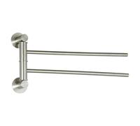 MSV Wall Towel Holder with 2 Strips of Stainless Steel Mat, Silver