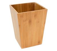 MSV Bamboo Bathroom BIN 19,6 X19,6X 26 CM, Silver, 19.6cm