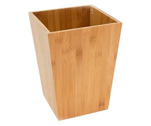 MSV Waste Paper Bin of Bamboo, Silver, 19.6 cm