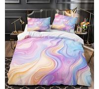 MSVMPGTHB Abstract waves 3D Print Duvet Cover 3-Piece Ultra-Soft Microfiber Durable Soft pastel fluid design Comforter Cover 2 Pillowcases Hidden Zipper Machine Washable Kids Teens King（220x240cm）