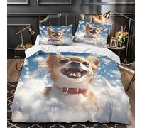 MSVMPGTHB Chihuahua joy 3D Printing Quilt Cover 3-Piece Microfiber Hidden Zipper Teens Digital Duvet Cover 2 Pillowcases Machine Washable Home Decor Kids Boys King（220x240cm）