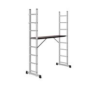 MSW Ladder Scaffolding 3-in-1: Ladder, Stepladder and Work Platform, 150 kg Load Capacity, Folding Frame, Multifunctional Frame, Aluminium Scaffolding, Ladder Platform