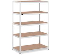 MSW Metal storage rack - 120 x 60 x 180 cm - for 5 x 150 kg - Grey MSW-STSH-32