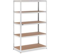 MSW Metal storage rack - 120 x 60 x 200 cm - for 5 x 150 kg - Grey MSW-STSH-30
