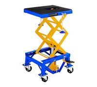 MSW Motor Technics - MSW-MHB-135-PRO - Motorcycle Lift | Secure With Locking Bar, Load Capacity 135 kg, Height 35 - 87 cm, Platform 41 x 35 cm, 4 Wheels