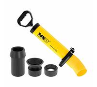 MSW Motor Technics MSW-Pump Clean 100, Yellow Manual Drain Pump for Pipe Cleaning with 3 Rubber Adapters (Diameter 100 mm), Includes Long, Short, and Wide Adapters