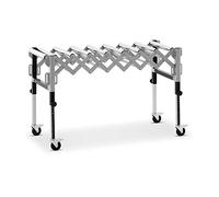 MSW Roller Table Roller Conveyor Table 130kg 147cm 9 Rollers Adjustable Folding MSW-RT-130 (Iron Frame, Castors, 4 Legs, Height Adjustable 60-92cm)