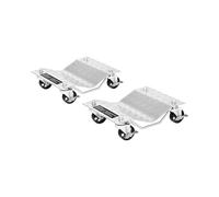 MSW Wheel Skate Vehicle Positioning Dolly Tyre Lift Roller - 2 Pcs. 680kg Ea. MSW-HR-680 (Steel, Tyre Width 30cm, 4 Castors, Lock Pin, Pedal Lock)