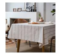 Mswborml American Style Tablecloths Rectangular Cloth, Black Ticking Stripe Tablecloth, Super Soft Tablecloths for Rectangle Tables, Dustproof Table Protectors for Dining Room Table,100x140cm/39x55in