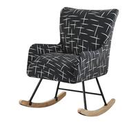 Mswborml Printed Rocking Chair Cover, Glider Chair Cover Slipcover Furniture Protector Covers Jacquard Pattern with Elastic Only Cover Washable for Living Room Bedroom Glider Armchair,D,1PC