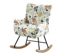 Mswborml Printed Rocking Chair Cover, Glider Chair Cover Slipcover Furniture Protector Covers Jacquard Pattern with Elastic Only Cover Washable for Living Room Bedroom Glider Armchair,F,1PC