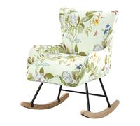 Mswborml Printed Rocking Chair Cover, Glider Chair Cover Slipcover Furniture Protector Covers Jacquard Pattern with Elastic Only Cover Washable for Living Room Bedroom Glider Armchair,G,1PC