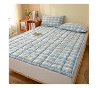 Mswborml Quilted Mattress Topper for Single/Twin/Queen/King Bed, Cotton Japanese Futon Mattress, Super Soft Floor Sleeping Pad, Foldable Floor Mattress for Camping and Guest,E,90x200cm/35x79in
