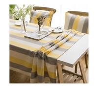 Mswborml Striped Table Cloths Rectangle Washable, Wear-Resistant Kitchen Table Covers Rectangle, Dust-Proof Table Cloths Rectangular, Farmhouse Style Table Cover for Dining,A,138x180cm/53x71in