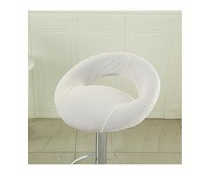 Mswborml Swivel Bar Stool Chair Covers with Hollow Backrest 4/2PCS, Anti-Slip Kitchen Bar Stool Chair Seat Covers Curved Lower Back, Round Bar Stools for Kitchen Island Seat Covers Washable,A,2PCS