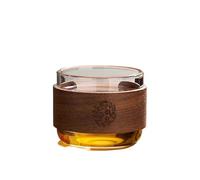 MSWgjYRQ China Tea Cups 1pcs Heat-Resistant Glass Tea Cup Set with Scald Proof Wooden Holder Clear Kungfu Master Home Coffee Espresso Mug Mug Sets(Transparent)