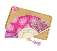 MSWgjYRQ Chinese Style Fan Pattern Folding Dance Wedding Party Lace Silk Hand Held Flower Women Photo Prop Tool Art Craft Decorative Folding Fans(21)
