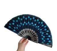 MSWgjYRQ Pattern Spanish Lace Silk Folding Hand Held Dance Fan Flower Wedding Cool Bamboo Fans Personalized Decorative Folding Fans(D)