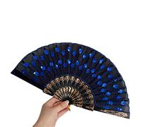 MSWgjYRQ Pattern Spanish Lace Silk Folding Hand Held Dance Fan Flower Wedding Cool Bamboo Fans Personalized Decorative Folding Fans(E)