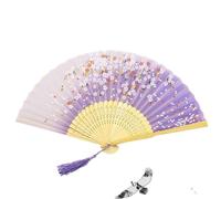 MSWgjYRQ Vintage Silk Folding Fan Retro Chinese Japanese Bamboo Hand Dance Home Decoration Ornaments Craft Gift Decorative Folding Fans(Fan-2)