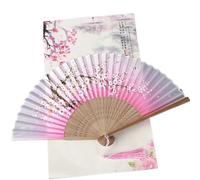 MSWgjYRQ Vintage Style Silk Folding Fan Chinese Japanese Pattern Art Craft Gift Home Decoration Ornament Dance Hand Clothes Accessory Decorative Folding Fans(16)