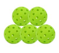 Msxenophile 5 PCS Pickleball Balls, Green Pickleball, Pickleball Balls Indoor with 40 Small Precisely Drilled Holes, Durable Pickle Ball for Outdoor Indoor Game Training Sports Accessories