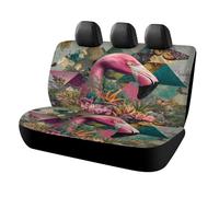 MSYKANIX Abstract Colorful Flamingo Car Cover Set for Rear Bench Seat with Polyester,Cute Modern Geometric Art Floral Butterfly Pink Animals Flamingo Back Covers Universal