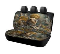 MSYKANIX Abstract Colorful Lion Car Cover Set for Rear Bench Seat with Polyester,Vintage Rustic Spring Garden Floral Sunflowers Full Moon Starry Sky Back Covers Universal