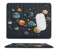 MSYKANIX Abstract Colorful Planet Non-Slip Mousepad,Fantasy Beautiful Outer Space Galaxy Starry Sky Planets with Most Types of Mouse,Stitched Edges for Decoration 25x30 cm