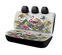 MSYKANIX Abstract Cute Flamingo Car Cover Set for Rear Bench Seat with Polyester,Modern Colorful Geometric Flower Tropical Palm Tree Wildlife Butterfly Back Covers Universal