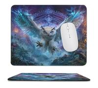 MSYKANIX Abstract Cute Owl Soft Stitched Edge Mouse Pad,Fantasy Colorful Fairy Tale Magic Forest Botanical Wildlife Bird Non-Slip Mousepad for Office,Home 25x30 cm