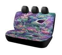 MSYKANIX Abstract Cute Shark Car Rear Seat Covers Interior for Trucks SUV,Cartoon Colorful Ocean Underwater Animal Starfish Coral Nautical Shark Automotive Accessories