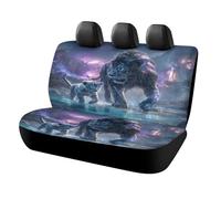 MSYKANIX Abstract Fantasy Lion Car Rear Seat Covers Interior for Trucks SUV,Cool Colorful Forest Night Mountain Wildlife Lions Starry Sky Automotive Accessories