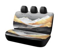 MSYKANIX Abstract Fantasy Mountains Car Rear Seat Covers Interior for Trucks SUV,Modern Colorful Black Gold Marble Mountain Animal Birds Automotive Accessories