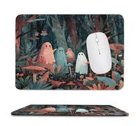 MSYKANIX Abstract Fantasy Mushroom Soft Stitched Edge Mouse Pad,Colorful Cartoon Fairy Tale Forest Night Trees Plant Ghosts Non-Slip Mousepad for Office,Home 20x24 cm
