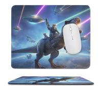 MSYKANIX Abstract Funny Dinosaurs Soft Stitched Edge Mouse Pad,Cute Colorful Outer Space Galaxy UFO Cat Wild Animal Dinosaurs Non-Slip Mousepad for Office,Home 25x30 cm