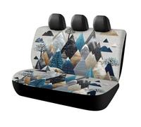 MSYKANIX Abstract Modern Mountain Car Rear Seat Covers Interior for Trucks SUV,Vintage Geometric Colorful Marble Mountains Pine Trees Automotive Accessories