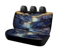 MSYKANIX Abstract Modern Mountains Car Cover Set for Rear Bench Seat with Polyester,Fantasy Colorful Marble Mountain Beautiful Waterfall Back Covers Universal
