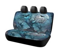 MSYKANIX Abstract Rustic Bat Car Rear Seat Covers Interior for Trucks SUV,Gothic Colorful Halloween Forest Night Tree Animal Bats Full Moon Automotive Accessories