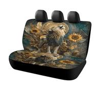 MSYKANIX Abstract Rustic Lion Car Rear Seat Covers Interior for Trucks SUV,Colorful Vintage Spring Garden Plant Flower Sunflowers Starry Sky Automotive Accessories