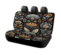 MSYKANIX Abstract Vintage Flower Car Cover Set for Rear Bench Seat with Polyester,Colorful Geometric Art Decor Boho Indian Mandala Spring Garden Floral Back Covers Universal