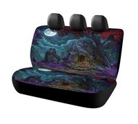 MSYKANIX Cartoon Colorful Forest Car Rear Seat Covers Interior for Trucks SUV,Fantasy Gothic Autumn Forest Cave Botanical Beautiful Full Moon Automotive Accessories