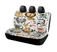 MSYKANIX Cartoon Cute Lion Car Rear Seat Covers Interior for Trucks SUV,Funny Colorful Tropical Wildlife Zebra Elephant Deer Moose Flamingo Automotive Accessories