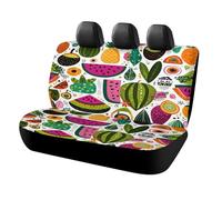 MSYKANIX Cartoon Watercolor Fruit Car Cover Set for Rear Bench Seat with Polyester,Cute Colorful Tropical Fruit Avocado Pineapple Watermelon Strawberry Back Covers Universal