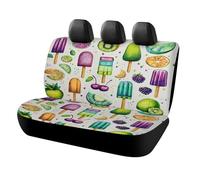 MSYKANIX Cartoon Watercolor Ice Cream Car Rear Seat Covers Interior for Trucks SUV,Cute Funny Summer Theme Fruit Lemon Pear Cherry Automotive Accessories