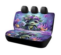 MSYKANIX Cute Fantasy Sea Turtle Car Cover Set for Rear Bench Seat with Polyester,Cartoon Colorful Ocean Underwater Animal Fish Nautical Flower Back Covers Universal
